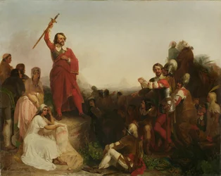 Cortez första syn på staden Mexiko, 1844